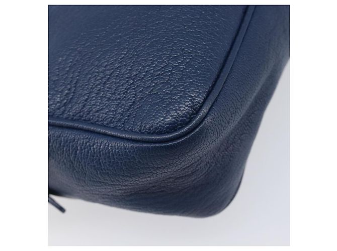 Miu Miu Madras Shoulder Bag Leather Navy Gold Tone - vista 14