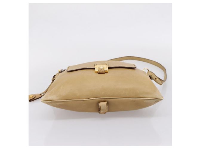 Miu Miu Hand Bag Leather 2way Beige Gold Tone - vista 13