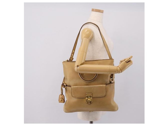 Miu Miu Hand Bag Leather 2way Beige Gold Tone - vista 33