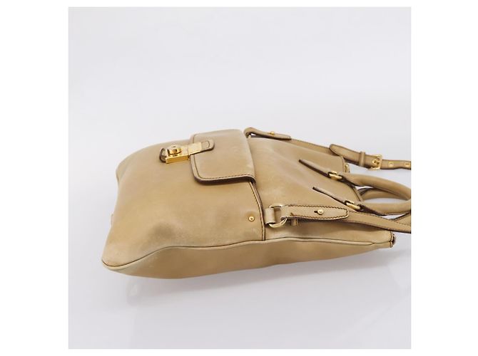 Miu Miu Hand Bag Leather 2way Beige Gold Tone - vista 6