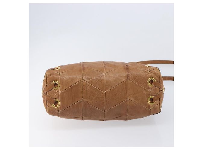 Miu Miu Hand Bag Leather 2way Brown Gold - vista 12