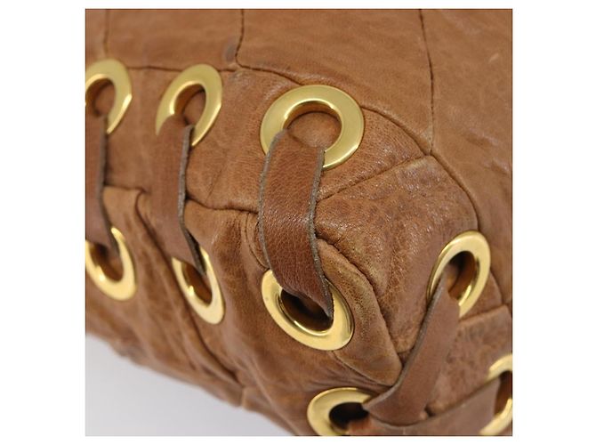 Miu Miu Hand Bag Leather 2way Brown Gold - vista 14