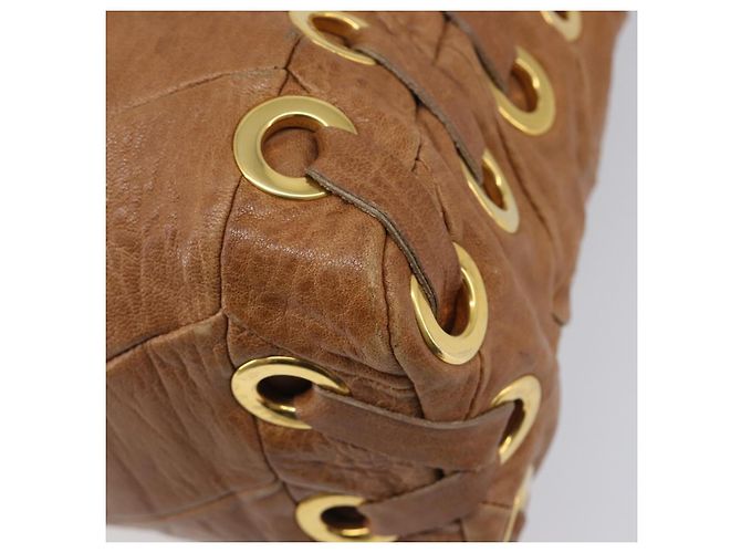 Miu Miu Hand Bag Leather 2way Brown Gold - vista 15