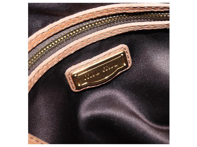 Miu Miu Hand Bag Leather 2way Brown Gold - vista 23