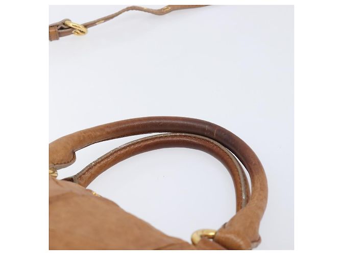 Miu Miu Hand Bag Leather 2way Brown Gold - vista 8