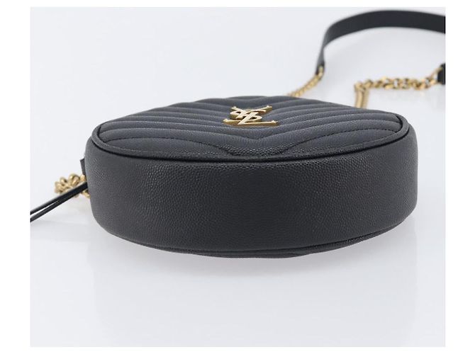 Autre Marque Saint Laurent Chain Shoulder Bag Leather Black Gold - vista 11