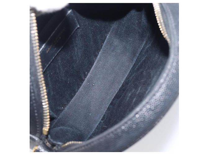 Autre Marque Saint Laurent Chain Shoulder Bag Leather Black Gold - vista 18