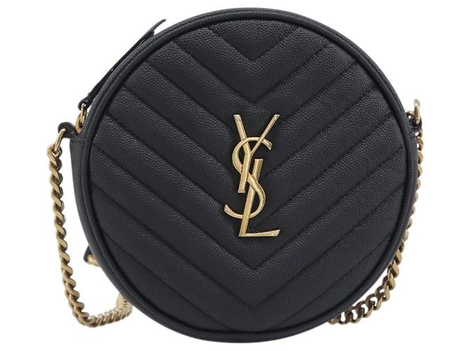 Autre Marque Saint Laurent Chain Shoulder Bag Leather Black Gold - vista 2