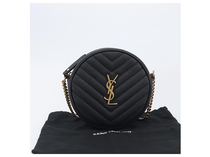 Autre Marque Saint Laurent Chain Shoulder Bag Leather Black Gold - vista 24