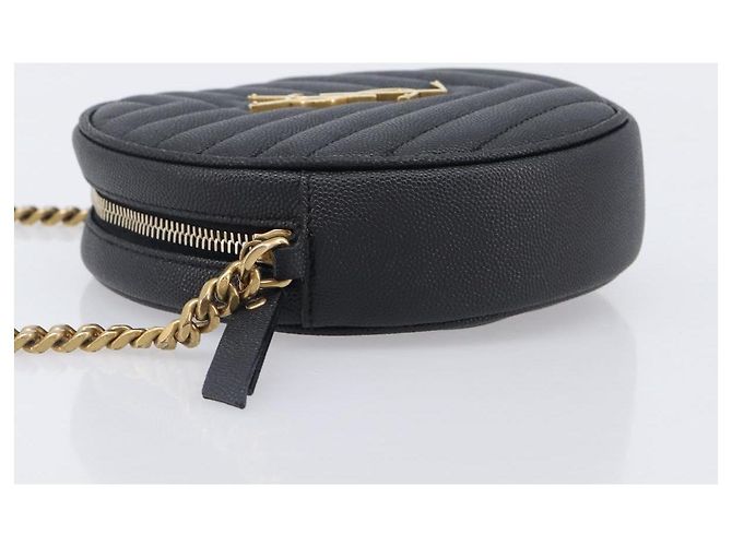 Autre Marque Saint Laurent Chain Shoulder Bag Leather Black Gold - vista 5