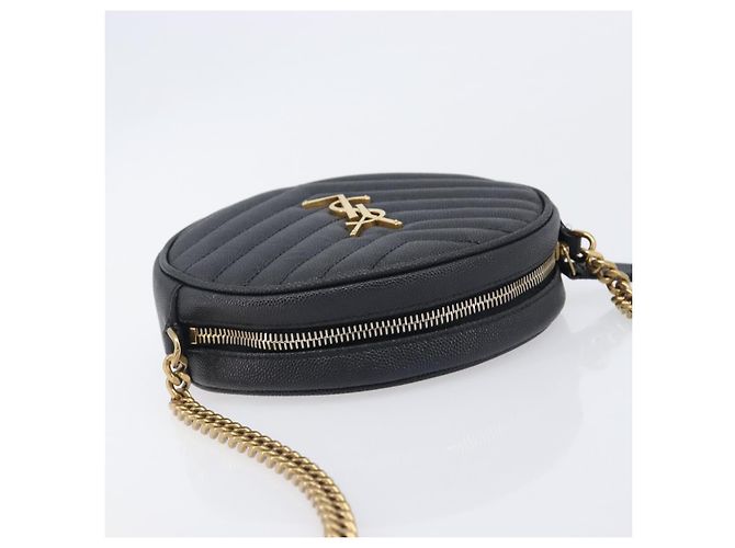 Autre Marque Saint Laurent Chain Shoulder Bag Leather Black Gold - vista 6