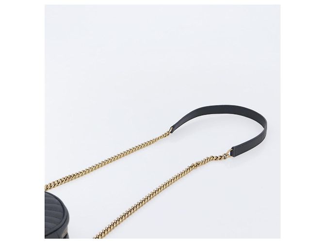 Autre Marque Saint Laurent Chain Shoulder Bag Leather Black Gold - vista 8