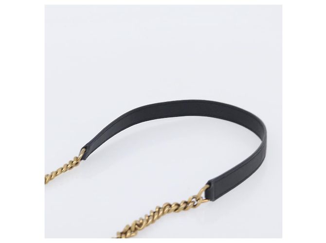 Autre Marque Saint Laurent Chain Shoulder Bag Leather Black Gold - vista 9
