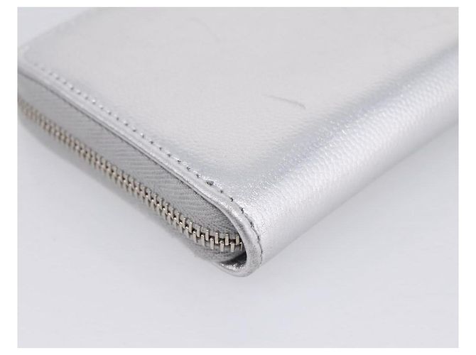 CHANEL Long Wallet Leather Silver CC - vista 11