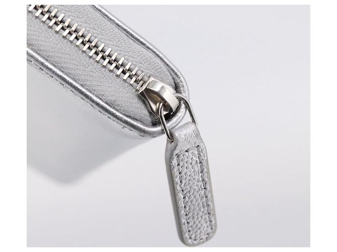 CHANEL Long Wallet Leather Silver CC - vista 14