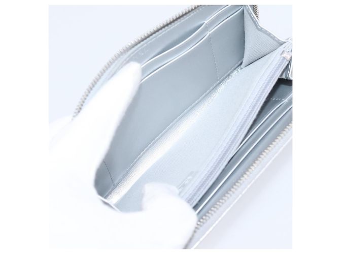 CHANEL Long Wallet Leather Silver CC - vista 18