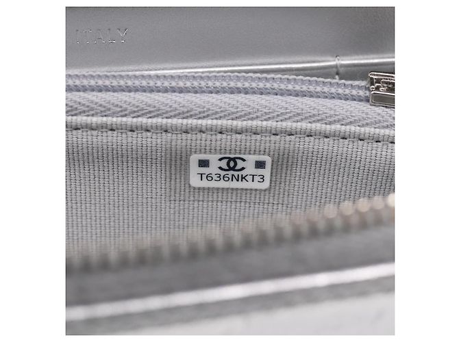 CHANEL Long Wallet Leather Silver CC - vista 19