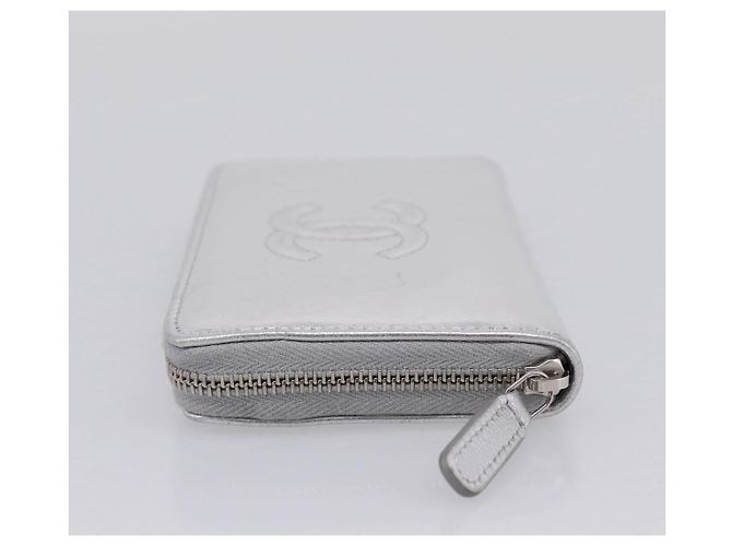 CHANEL Long Wallet Leather Silver CC - vista 4