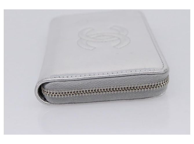 CHANEL Long Wallet Leather Silver CC - vista 5