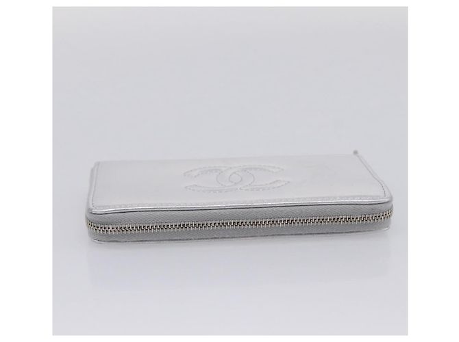 CHANEL Long Wallet Leather Silver CC - vista 6