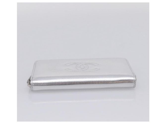 CHANEL Long Wallet Leather Silver CC - vista 7