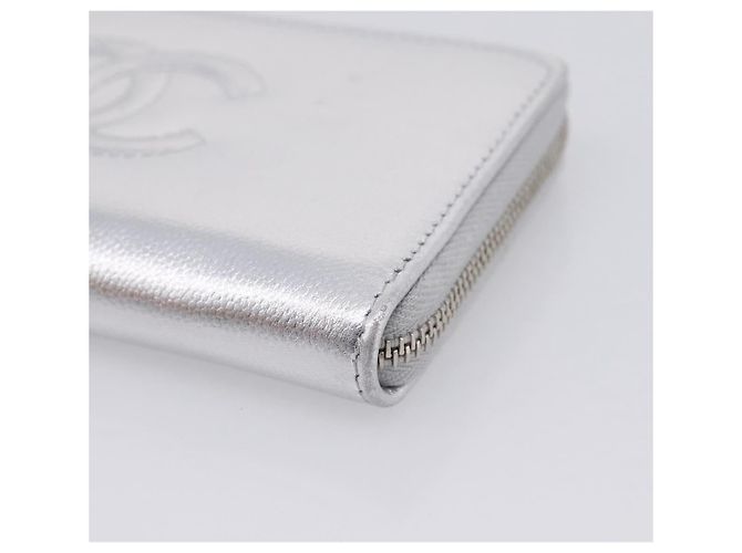 CHANEL Long Wallet Leather Silver CC - vista 8