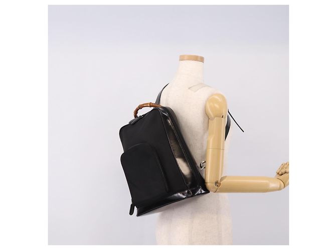 GUCCI Bamboo Shoulder Bag Nylon Black 003 2058 0059 5 - vista 25