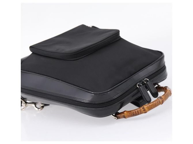 GUCCI Bamboo Shoulder Bag Nylon Black 003 2058 0059 5 - vista 6