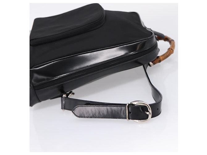 GUCCI Bamboo Shoulder Bag Nylon Black 003 2058 0059 5 - vista 9