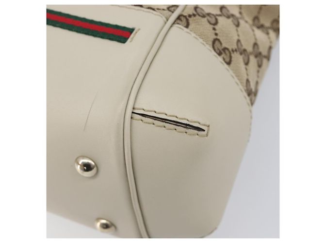 GUCCI GG Canvas Web Sherry Line Hand Bag Beige Gold 269894 - vista 10