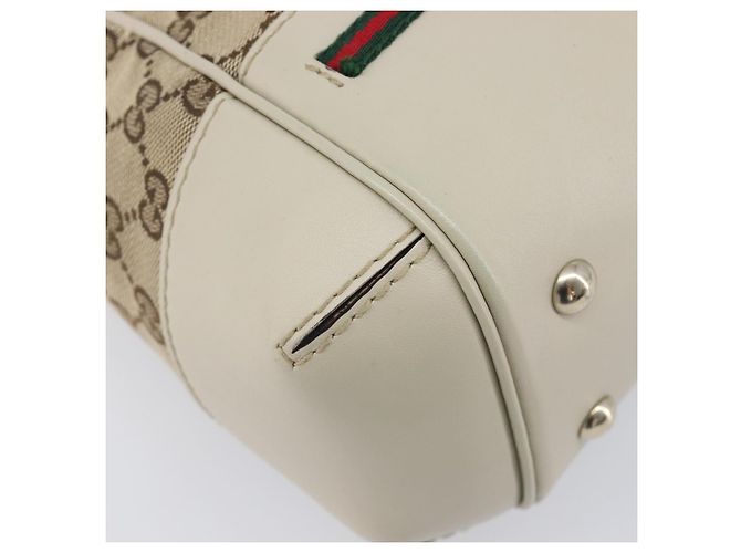 GUCCI GG Canvas Web Sherry Line Hand Bag Beige Gold 269894 - vista 11