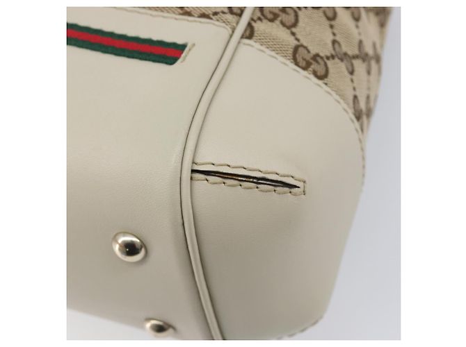 GUCCI GG Canvas Web Sherry Line Hand Bag Beige Gold 269894 - vista 12