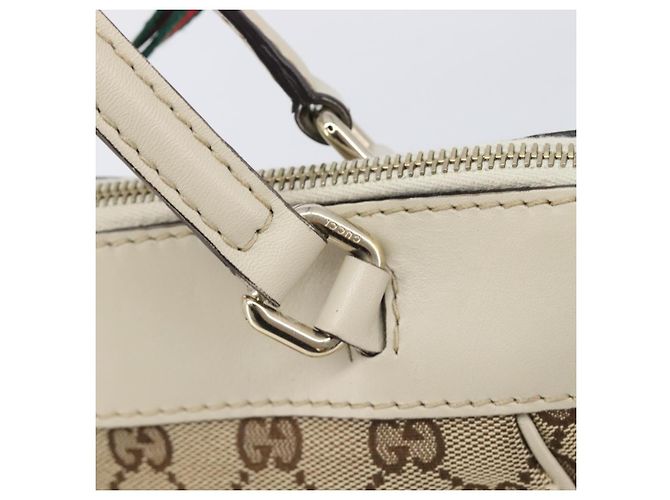 GUCCI GG Canvas Web Sherry Line Hand Bag Beige Gold 269894 - vista 15