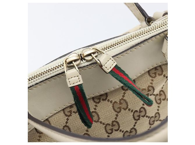 GUCCI GG Canvas Web Sherry Line Hand Bag Beige Gold 269894 - vista 17