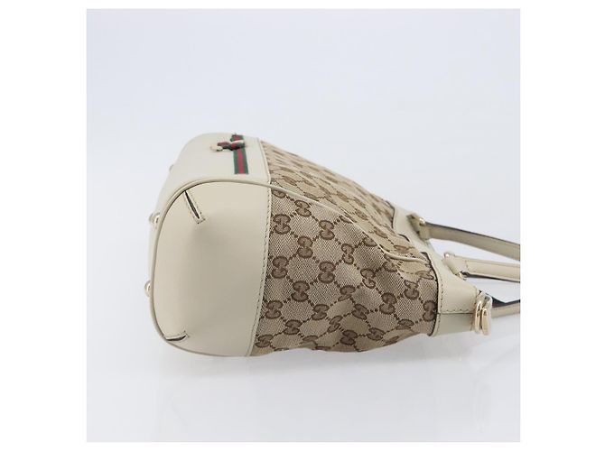 GUCCI GG Canvas Web Sherry Line Hand Bag Beige Gold 269894 - vista 4