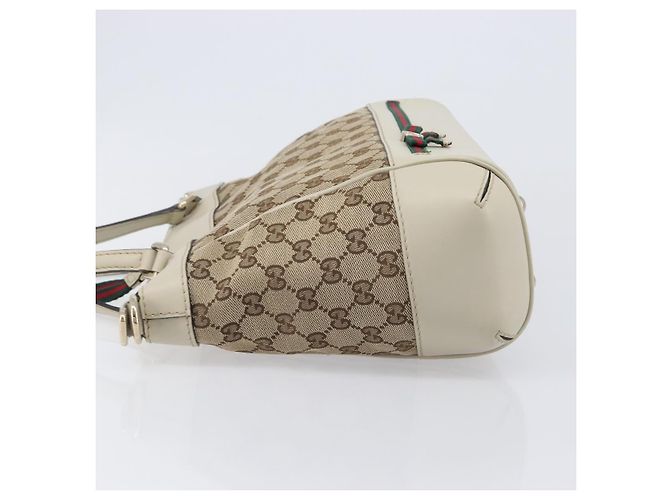 GUCCI GG Canvas Web Sherry Line Hand Bag Beige Gold 269894 - vista 5