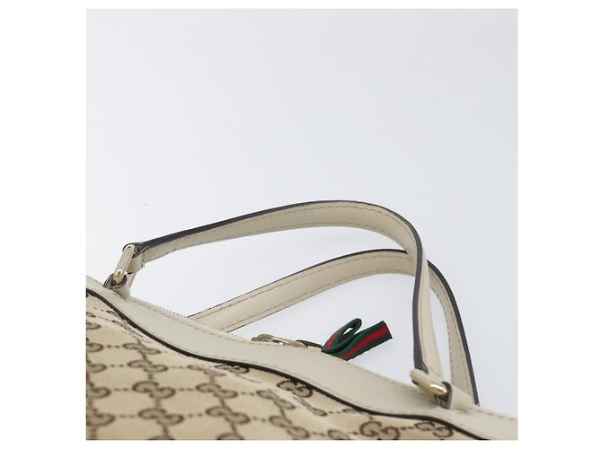 GUCCI GG Canvas Web Sherry Line Hand Bag Beige Gold 269894 - vista 8