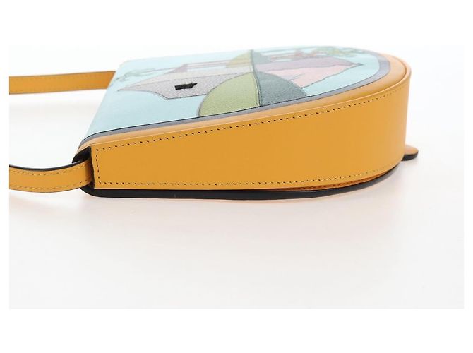 LOEWE Ken Price Collaboration Shoulder Bag Leather Yellow Silver - vista 4