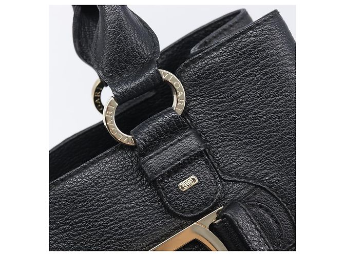 Bulgari BVLGARI Parentesi Tote Bag Leather Black Gold Tone - vista 15