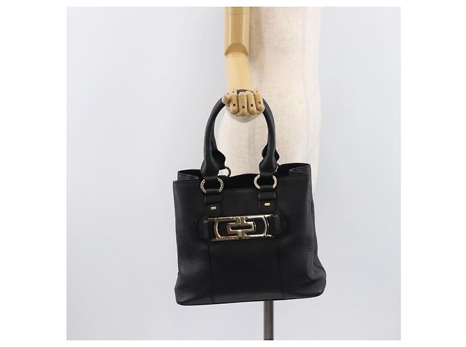 Bulgari BVLGARI Parentesi Tote Bag Leather Black Gold Tone - vista 27