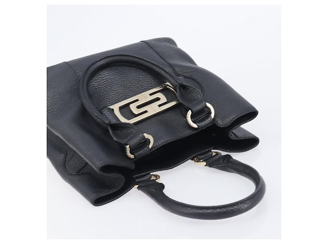 Bulgari BVLGARI Parentesi Tote Bag Leather Black Gold Tone - vista 6