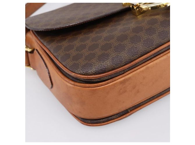 Céline CELINE Macadam Canvas Shoulder Bag PVC Leather Brown Gold - vista 10