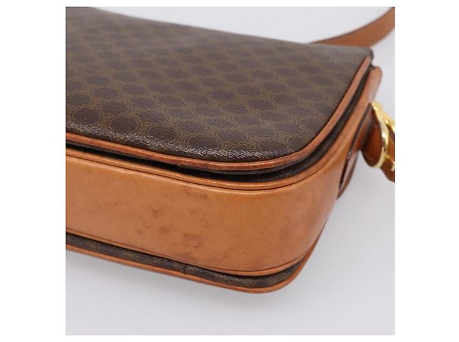 Céline CELINE Macadam Canvas Shoulder Bag PVC Leather Brown Gold - vista 11
