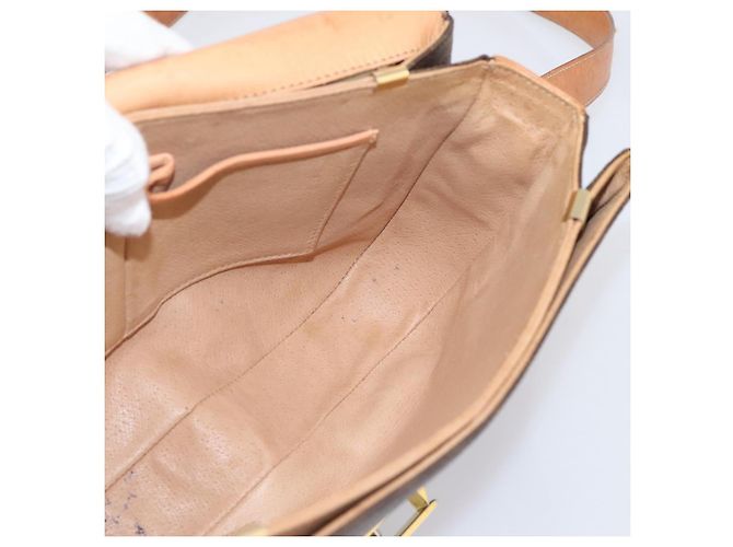 Céline CELINE Macadam Canvas Shoulder Bag PVC Leather Brown Gold - vista 17
