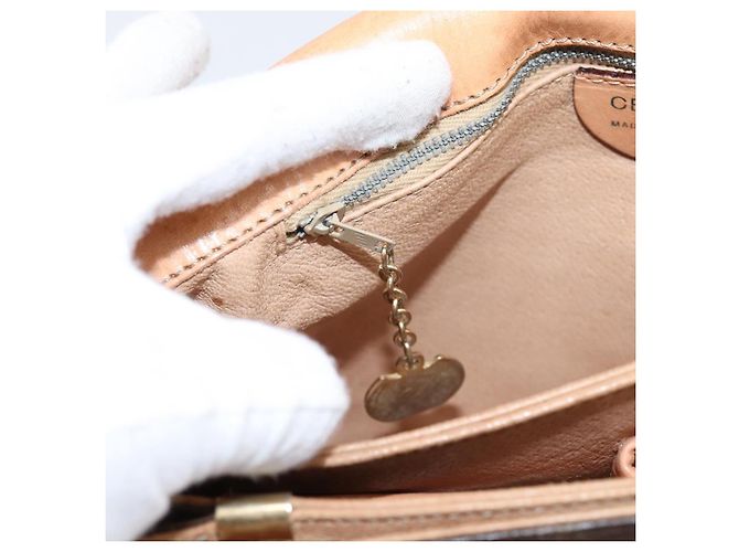 Céline CELINE Macadam Canvas Shoulder Bag PVC Leather Brown Gold - vista 22