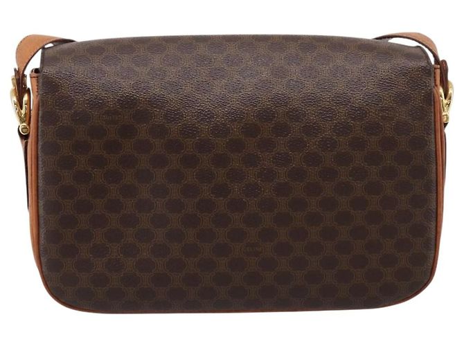 Céline CELINE Macadam Canvas Shoulder Bag PVC Leather Brown Gold - vista 3