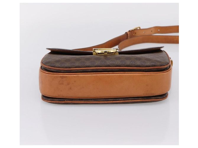 Céline CELINE Macadam Canvas Shoulder Bag PVC Leather Brown Gold - vista 8