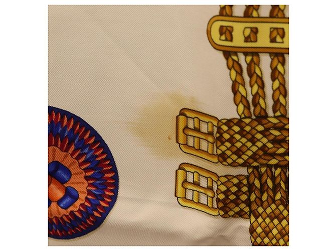 Hermès HERMES Carre 90 Scarf  LES RUBANS DU CHEVAL  Silk Blue - vista 14