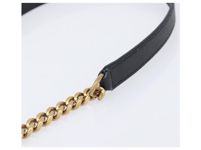 Autre Marque Saint Laurent Chain Viel Shoulder Bag Leather Black Gold - vista 10