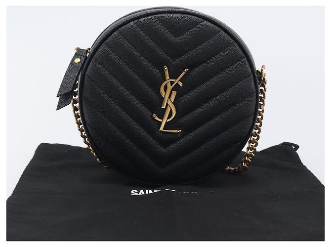 Autre Marque Saint Laurent Chain Viel Shoulder Bag Leather Black Gold - vista 24